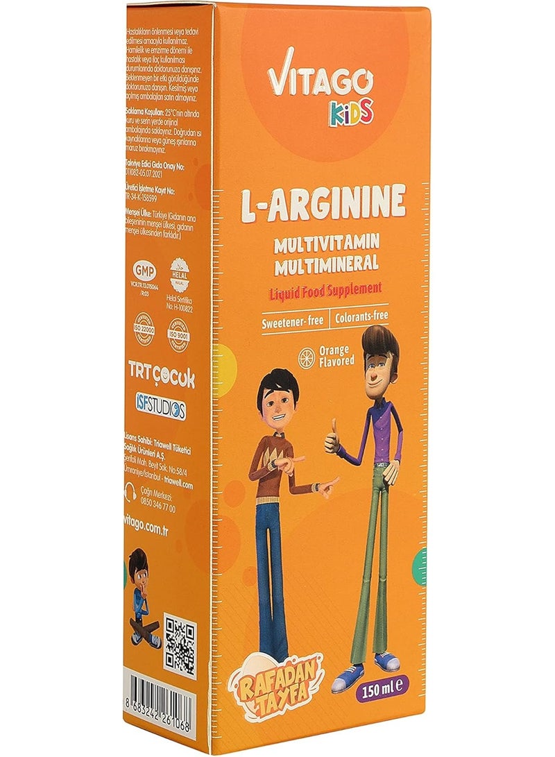 Vitago Kids Multivitamin L-Arginine RAFADAN Syrup 150ml - Image 2