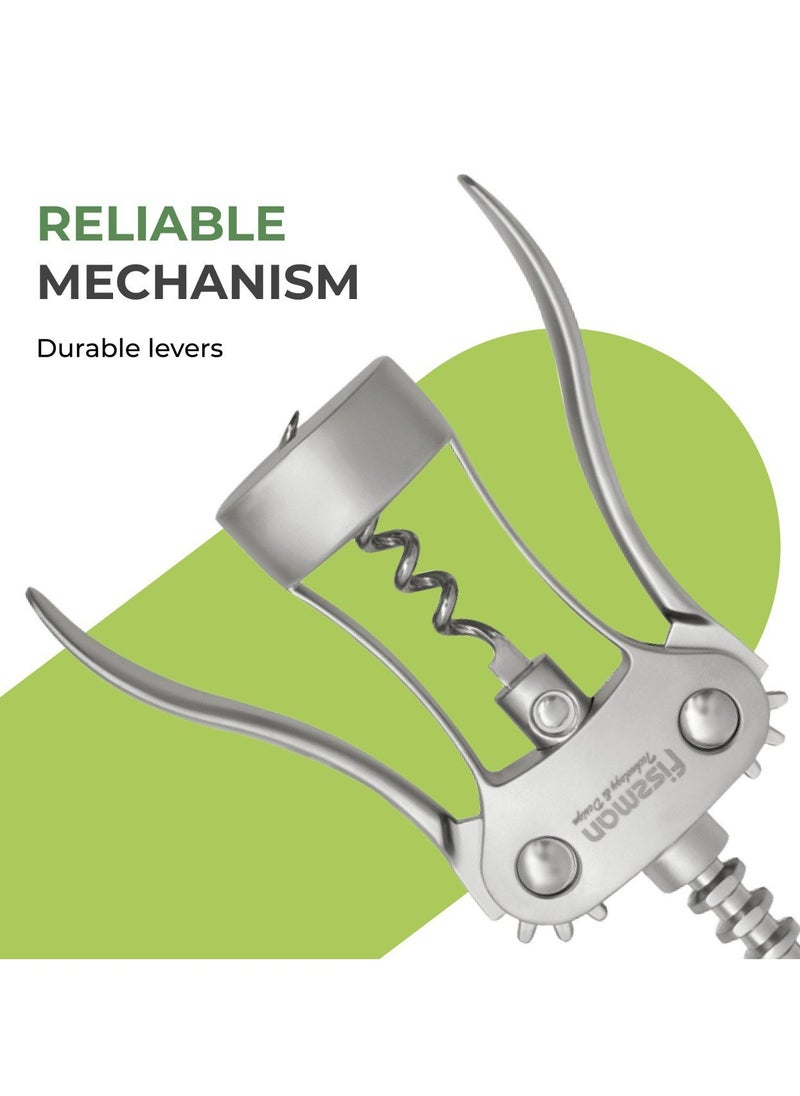 Fissman Fissman Wine Opener Corkscrew 18.5cm, Zinc Alloy Multipurpose CorkScrew Lily Series, Anti-Rust Wing Corkscrew for Wine and Bottle Opener, Anti-Slip Grip Corkscrew  - Image 3
