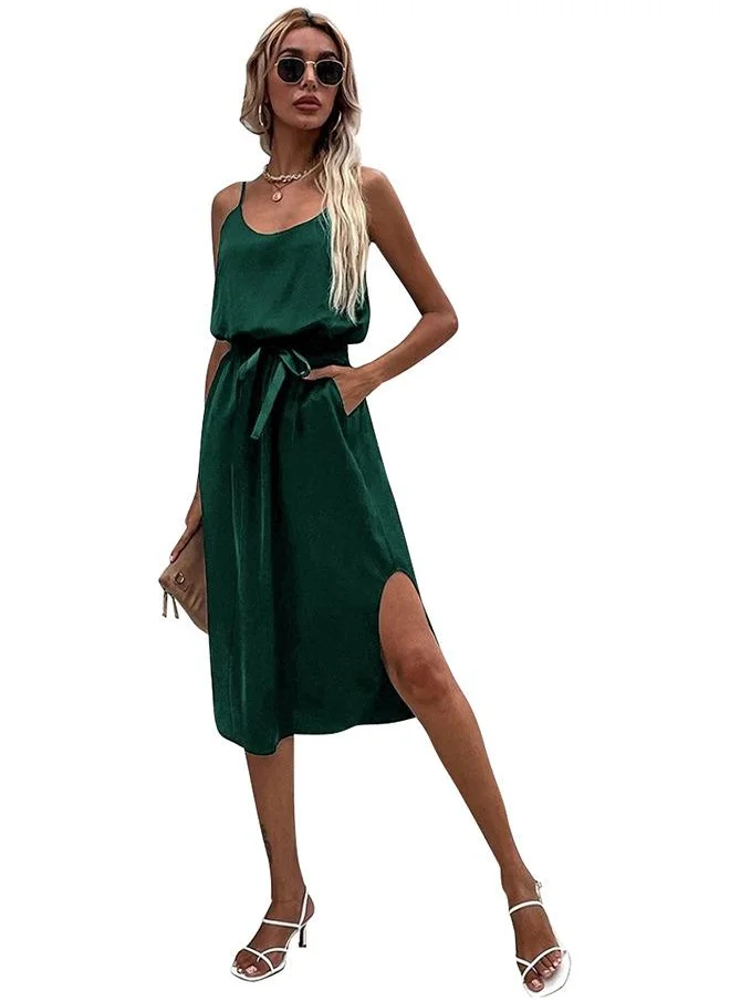 يونيكي Green Solid Knee length Dress