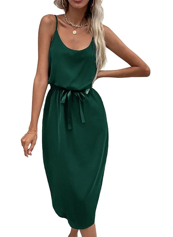 يونيكي Green Solid Knee length Dress