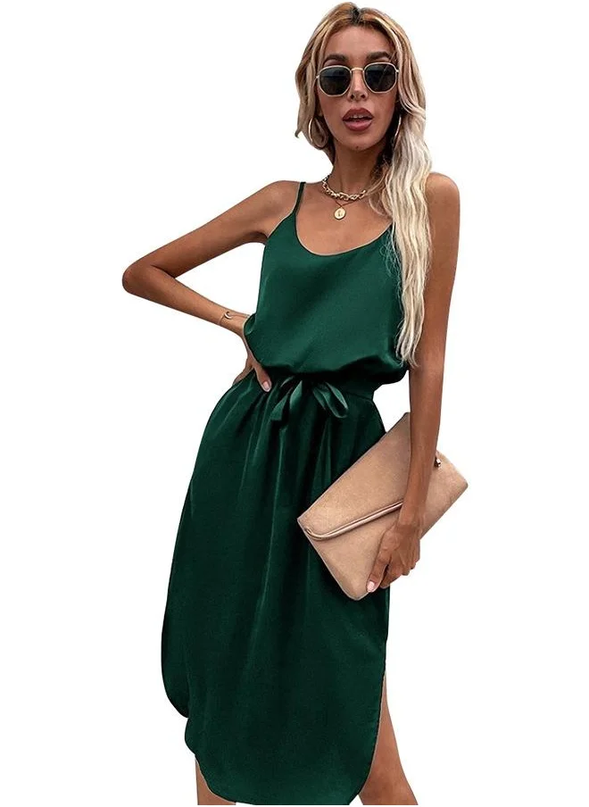يونيكي Green Solid Knee length Dress