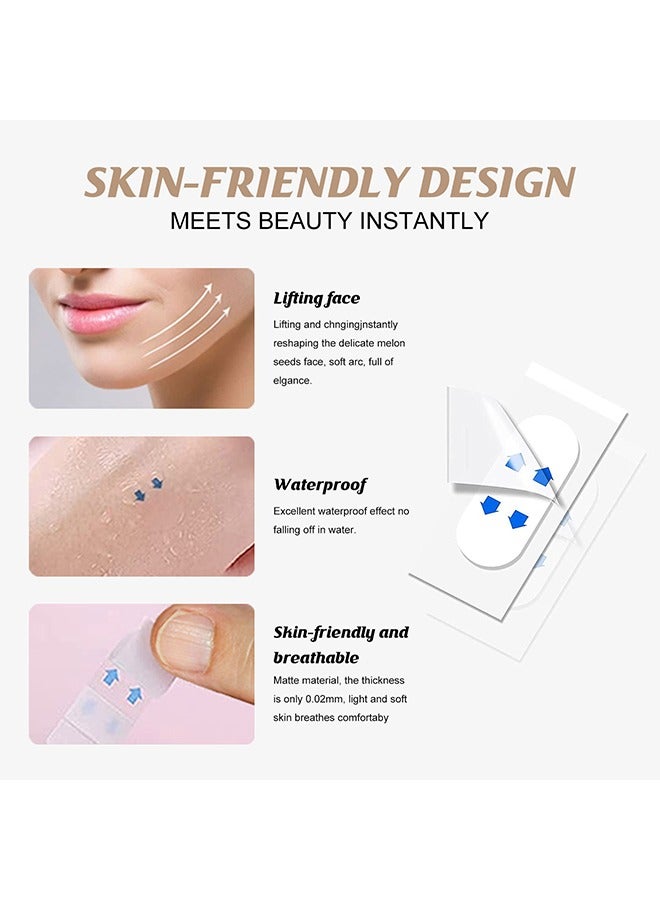 Jaysuing Face Lifting Patch 120 Pcs, Waterproof High Elasticity Invisible Facial Tape, V Shape Face Lift Tape Stickers for Skin Facial Wrinkles Double Chin - Image 5