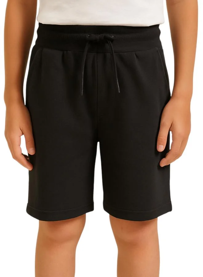 victor and jane Victor And Jane Teens Black French Terry Shorts