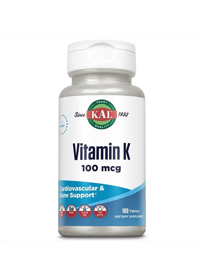 Kal 100 Mcg K1 Tablets, 100 Count - Image 1