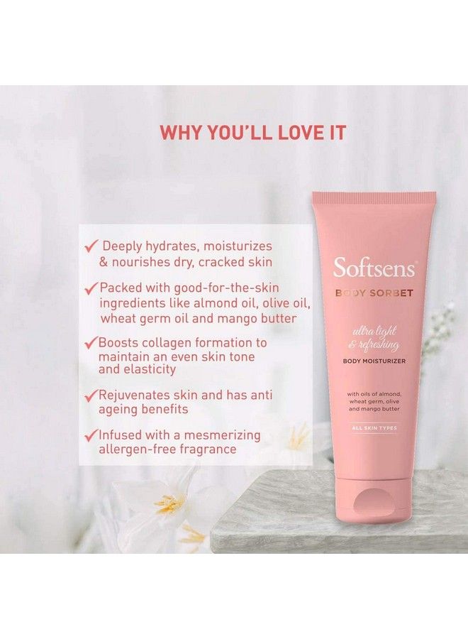 Softsens Moisturizing Body Sorbet Luxurious Body Moisturizer & Hand Cream Silky Soft & Smooth Skin, 100 Gm. - Image 5