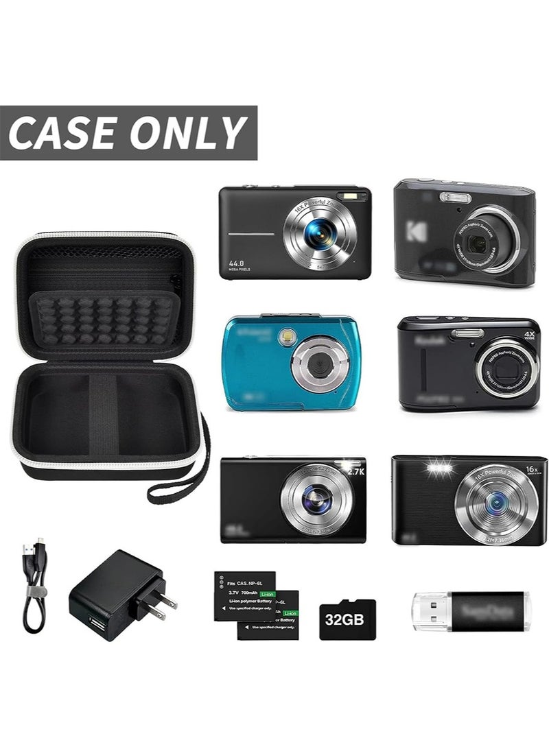Captaintech Camera Case for CAMKORY/for Kodak Pixpro/for VAHOIALD/for Sony DSCW800 830/ for Canon PowerShot 180 190  Cameras Storage Holder for Accessories (Box Only)-Black - Image 2
