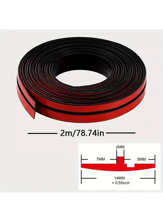 2M Rubber Windshield Sealing Strip Waterproof Dustproof Universal Fit For Car Truck RV - Image 2
