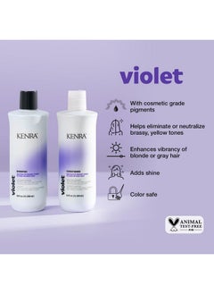 Kenra Violet Shampoo Eliminates Brassy Tones Purple Pigment + Deposit Neutralizes Yellow Moisturizes Processed Hair Enhances Vibrancy Of Blonde Or Gray Hair Color Safe 10.1 Fl. Oz.  - Image 2