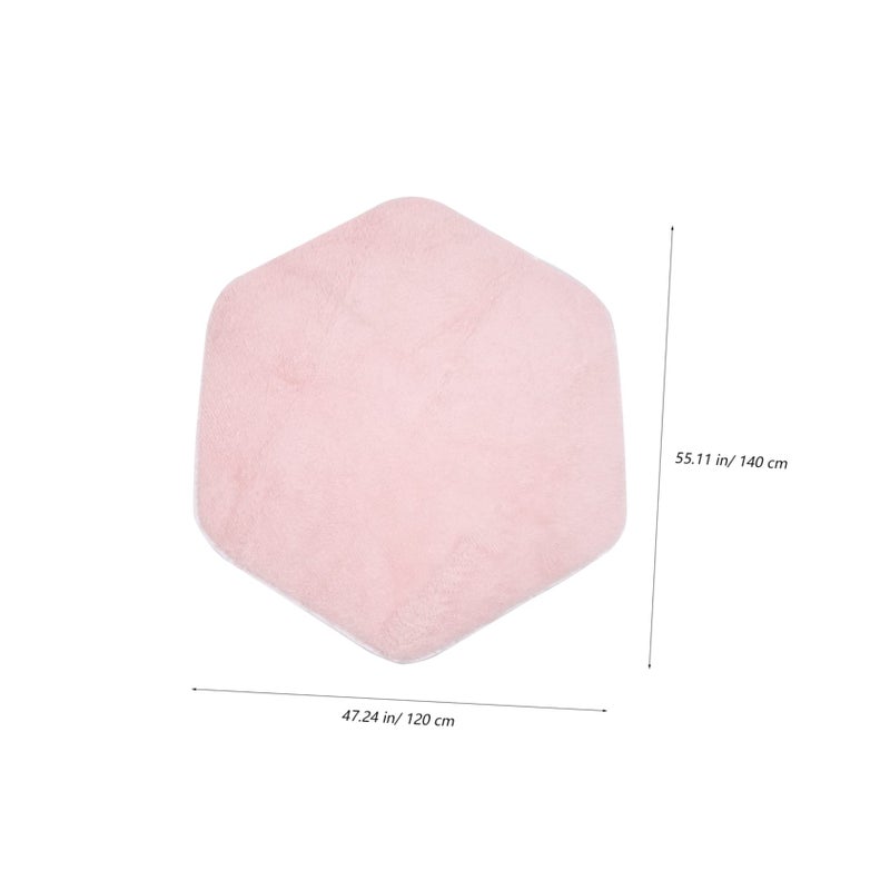 Hexagon Play Tent Mat Soft Indoor Playhouse Rug For Kids Nursery Cozy Decor - Image 4