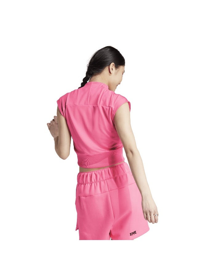 Adidas W Z.N.E. Tee Pink Training T-Shirts For Women Xs - Image 5