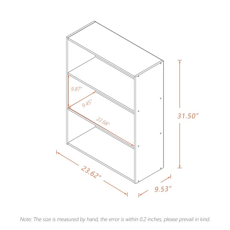 NELYE Basic Open Shelf Bookcase - 3-Tier Wooden Cube Storage Shelves Split Bookshelf, Oak - Image 5