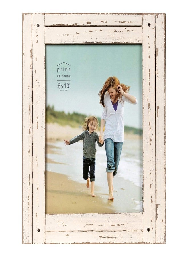 PRINZ Homestead 8-inch x 10-inch Distressed Wood Picture Frame, White, 8x10 - Image 1