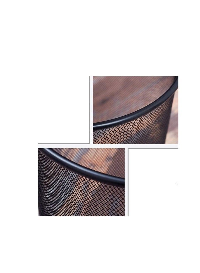 PROMASS Bybyh Trash Can Circular Mesh Bin Waste Paper Basket，Trash Can Circular Metal Mesh Waste Paper Bin Lightweight Black (Color : Silver) - Image 3