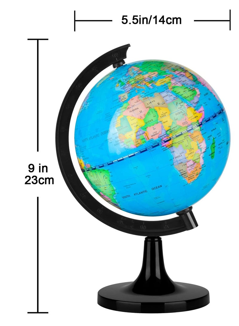 كرافت ماجيك 14 سم العالم الكرة الأرضية لتعليم الأطفال ، خريطة العالم التعليمية الدورية لتدريس جغرافيا الفصول الدراسية ، زخرفة المكاتب والمكاتب - Image 2