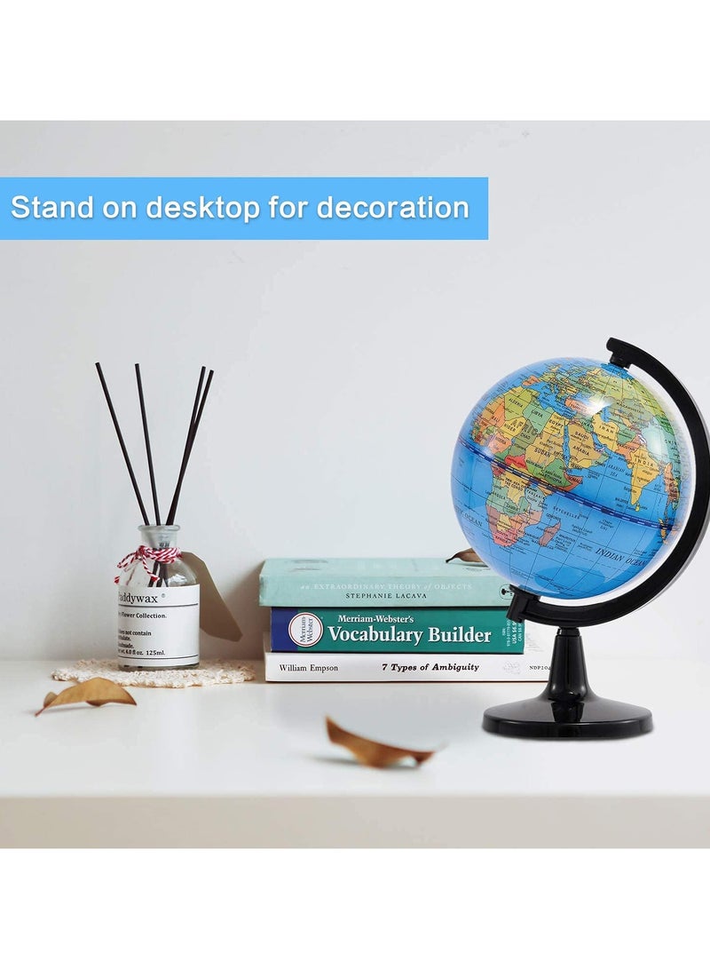 كرافت ماجيك 14 سم العالم الكرة الأرضية لتعليم الأطفال ، خريطة العالم التعليمية الدورية لتدريس جغرافيا الفصول الدراسية ، زخرفة المكاتب والمكاتب - Image 3