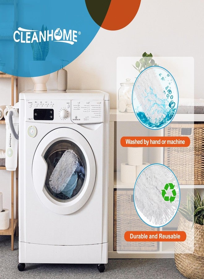 CLEANHOME أقمشة ممسحة ميكروفايبر CLEANHOME 4 قطع لتنظيف الأرضيات، تناسب ممسحة الغبار CLEANHOME: B09PBPGSJ3، وسادات استبدال من بوليستر ميكروفايبر بالكامل - Image 4