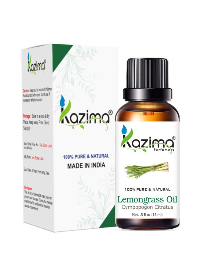KAZIMA Combo of Citronella Oil & Lemongrass Essential Oil for use in Mosquito Repellent, Hair Growth, Acne, Aromatherapy, 15 ml each - Image 3