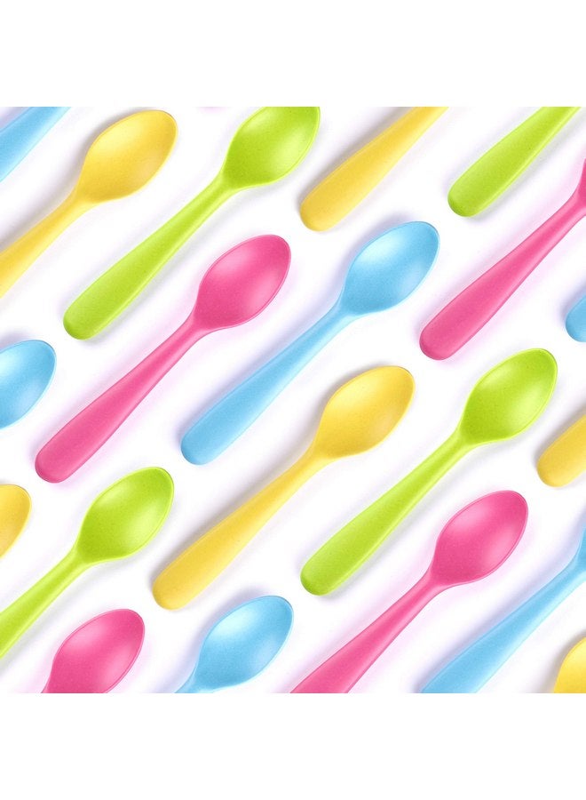 GET FRESH Bamboo Kids Spoons Set - 4-pack Reusable Bamboo Fiber Kids Spoons for Everyday Use - Large Bamboo Kids Cutlery for Daily Mealtime - Colorful Bamboo Utensils for Toddlers and School Children - Image 2