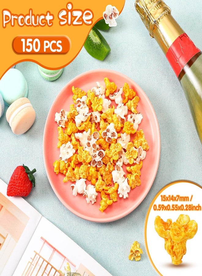 Waydress 150 Pcs Miniature Fake Popcorn Artificial Simulation Popcorn Charms Models Resin Food Props Pendant for DIY Earring Bracelet Necklace Party Photo Dollhouse Kitchen Halloween Decoration - Image 2