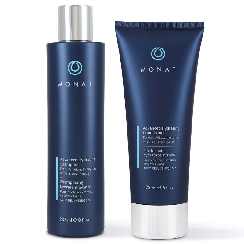 MONAT Advanced Hydration Shampoo and Conditioner Set Infused with REJUVENIQE For Dry Fine to Medium Hair - Moisturizes & Strengths - Sulfate-Free, Paraben-Free, Frizz-Reducing - 8 fl. oz. & 6 fl. oz. - Image 1