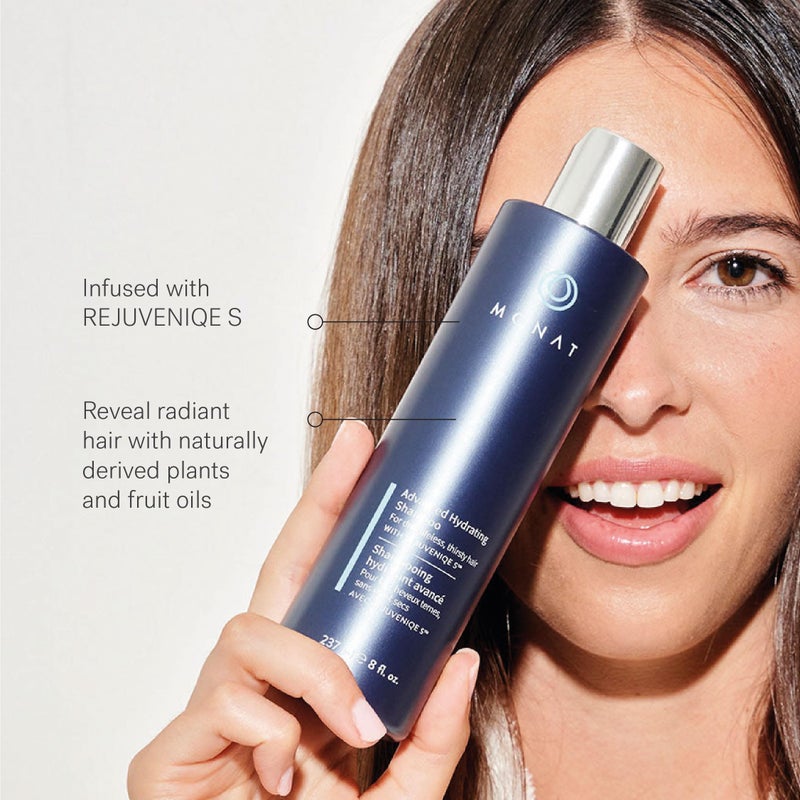 MONAT Advanced Hydration Shampoo and Conditioner Set Infused with REJUVENIQE For Dry Fine to Medium Hair - Moisturizes & Strengths - Sulfate-Free, Paraben-Free, Frizz-Reducing - 8 fl. oz. & 6 fl. oz. - Image 3