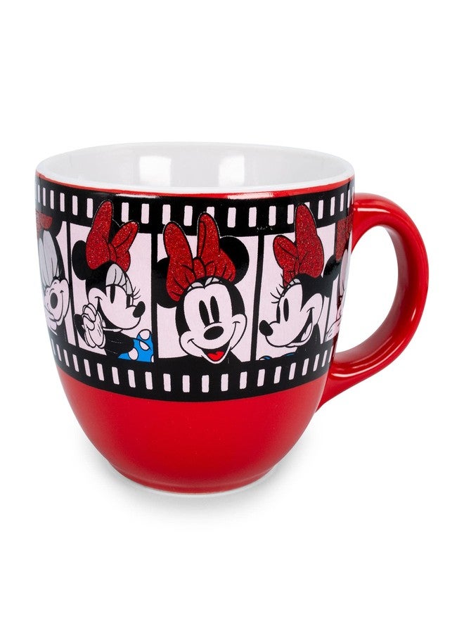 Silver Buffalo Disney Minnie Mouse Film Reel Ceramic Soup Mug | Bowl For Ice Cream, Cereal, Oatmeal | Large Coffee Cup For Espresso, Caffeine, Beverages | Cute Home & Kitchen Decor Essentials | Holds 24 Ounces - Image 1
