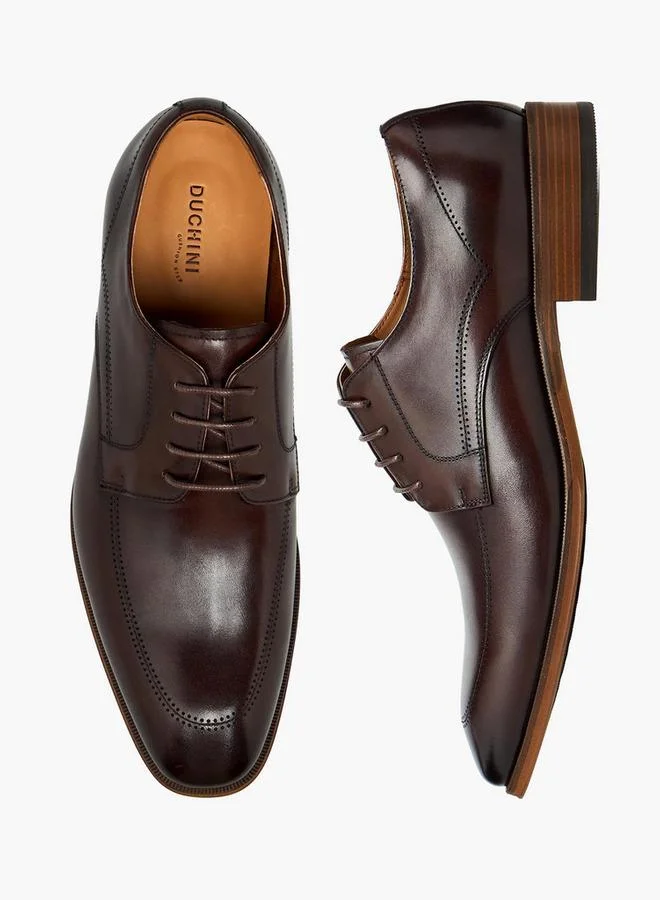 Duchini Women Leather Lace-Up Derby Shoes