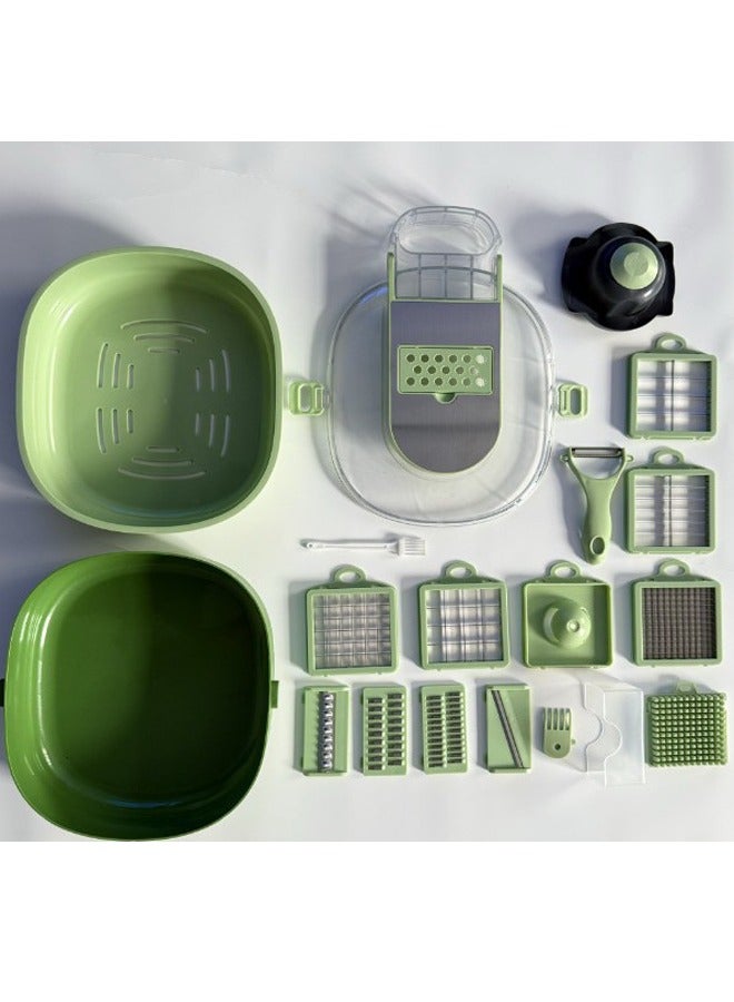 general Multifunctional Stainless Steel Vegetable Cutter Grater Slicer Mash Drainer Kitchen Tool for Vegetables and Fruits Cutting Machine - Image 1