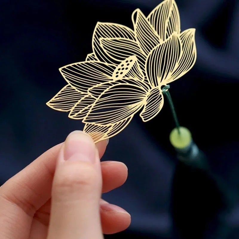 علامة كتب معدنية إبداعية مع شرابة، تصميم مفرغ، هدية قرطاسية - Image 3