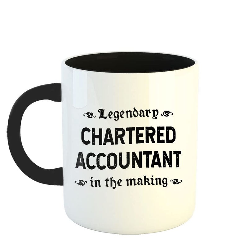 Happu Happu Printed Ceramic Coffee Mug for Chartered Accountants Legendary Chartered Accountant in Making Gift for CA Students Aspirants CA Professionals Accountants 325 ML11Oz 3181BK  - Image 1