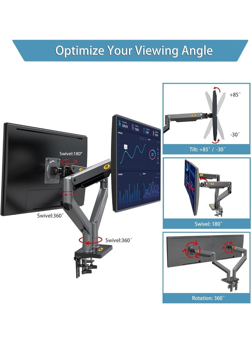 NB NORTH BAYOU Nb G35 22"-32" Shock Absorber 2-15kg Professional & Gaming Monitor Stand - Image 2