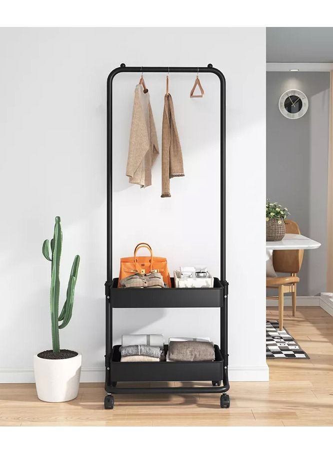 DubaiGallery رف عربة محمول بسيط وحديث متعدد الأغراض لتخزين الملابس في المنزل وغرفة النوم ورف المعاطف - Image 4