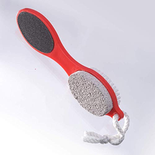 CUVLY® 4 in 1 Foot Pedicure Brush, foot Cleaner Tool Scrubber Pedicure (Multicolor)(Cleanse, Scrub, File And Buff) Pedicure Tool Pedicure Brush For Feet Foot Scrubber - Image 2
