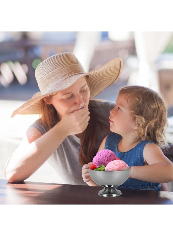 ShebSheb Stainless Steel Dessert Cup Sauce Dessert Bowls Footed Metal Snack Bowls for Salad Fruit Pudding Candy, comes with forks - Image 4