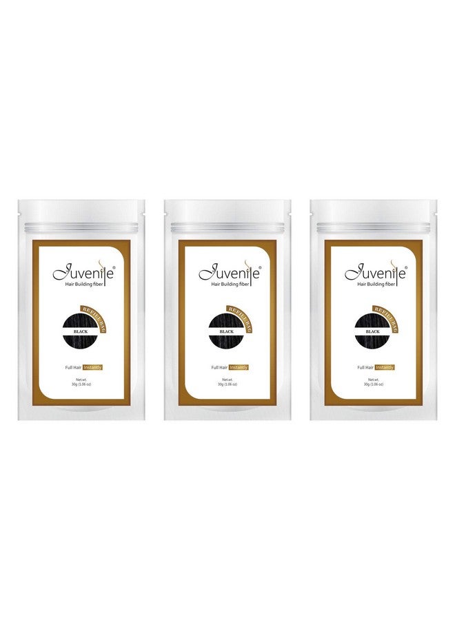 جوفينايل عبوة إعادة تعبئة ألياف الشعر للأطفال باللون الأسود 90 جرام (30 جرام لكل عبوة) - Image 1
