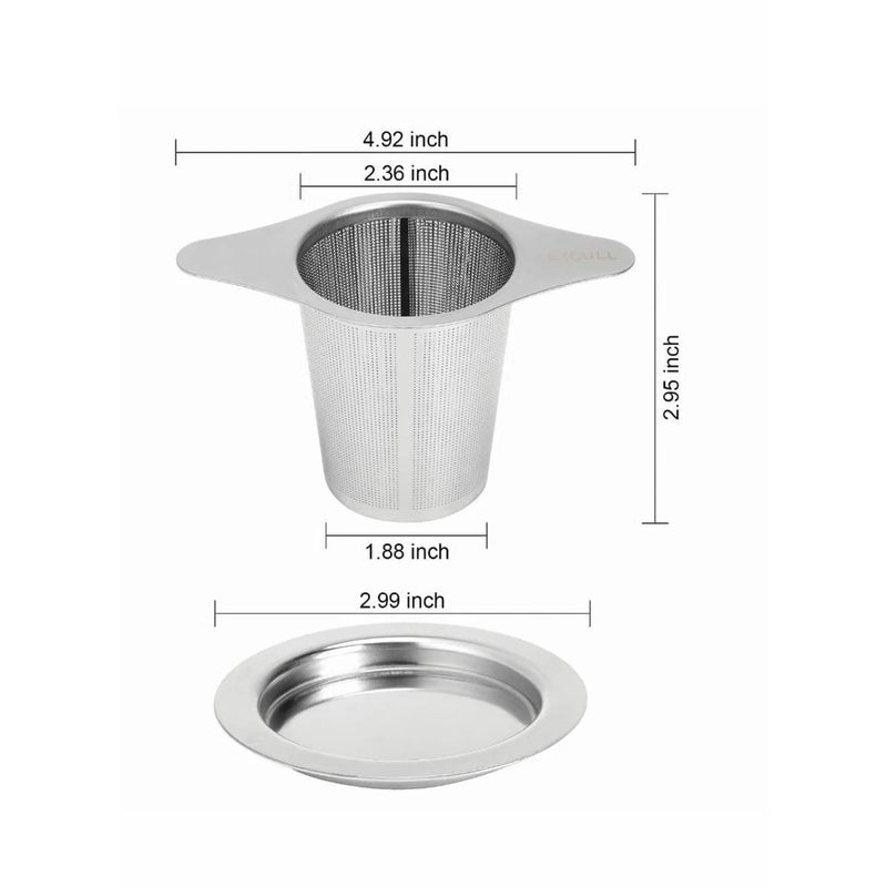 SOLARAE Stainless Steel Tea Infuser, Premium Tea Strainer with Two Handles & Large Capacity for Loose Tea Leaf, Classic Metal Mesh Tea Filter for Cups, Mugs, Teapots - Image 4