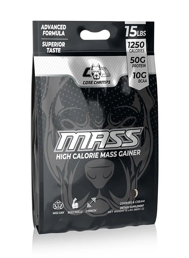 كور تشامبس مكمل Core Champs MASS لزيادة الوزن عالي السعرات الحرارية - 15 رطلاً (بسكويت وكريمة) - Image 1