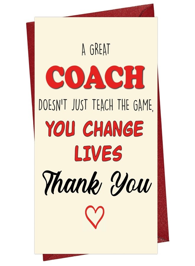 Cheerin Coach Thank You Greeting Card – Thoughtful Trainer Gift for Man and Women – Ideal for Football, Baseball, Basketball, and Volleyball Coach Appreciations - Image 1