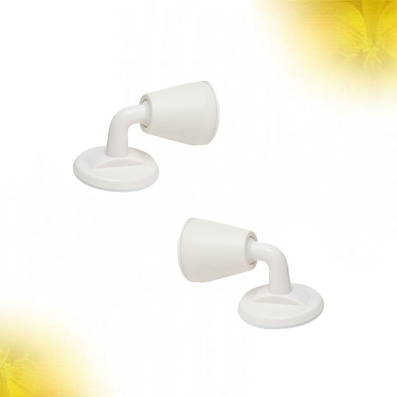 2pcs Silicone Anti-collision Door Self-adhesive Mute Door Protective Pad Sucking Door Knob Bumper Door Protector for Office Bedroom (White) - Image 3