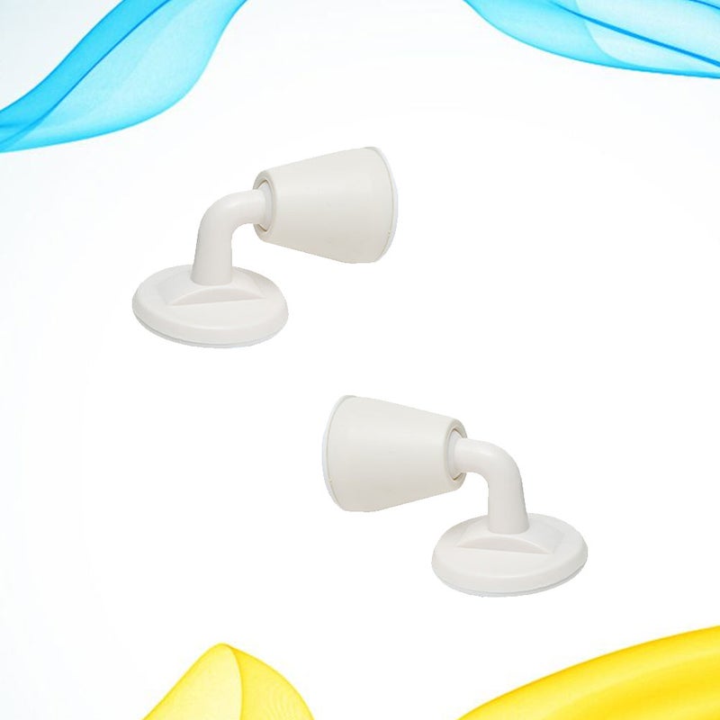 2pcs Silicone Anti-collision Door Self-adhesive Mute Door Protective Pad Sucking Door Knob Bumper Door Protector for Office Bedroom (White) - Image 1