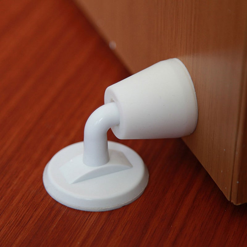 2pcs Silicone Anti-collision Door Self-adhesive Mute Door Protective Pad Sucking Door Knob Bumper Door Protector for Office Bedroom (White) - Image 2