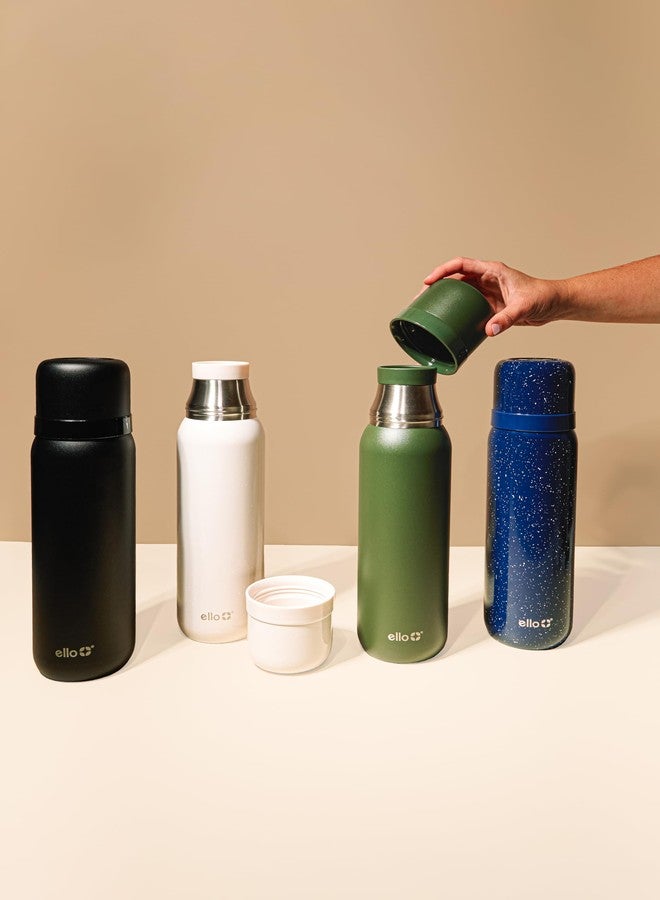 Ello Therma 32oz Insulated Stainless Steel Thermos for Hot & Cold Beverages with Leak Proof Lid & Built-in Cup, Triple Wall Insulation, Hot 24 Hrs, Perfect for Coffee,Tea, Dishwasher Safe, Black - Image 2