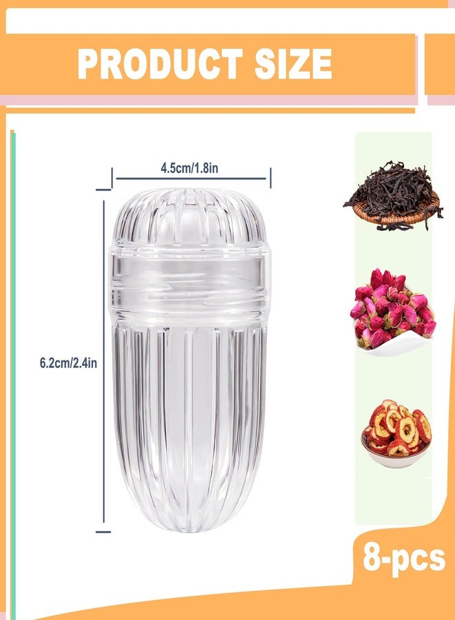 Yitexin 8 Pieces Plastic Tea Infuser for Wide Mouth Bottles, Clear Tea Strainer Diffuser, Reusable Floral Loose Tea Leaf Steeper, Tea Filter Holder for Cup Mug Teapots (8 Pcs) - Image 2