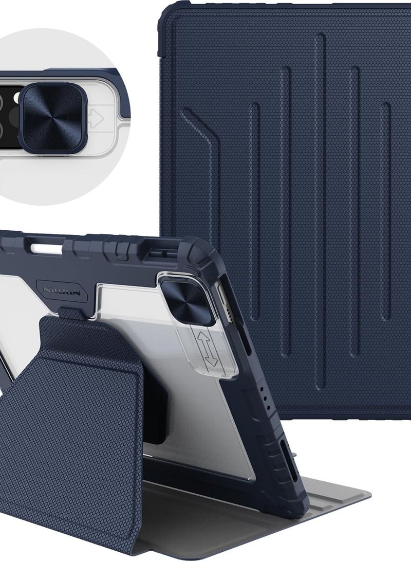 Nillkin iPad air13 2024 m2 Case with ,  Case for iPad Magic Trackpad, Detachable , Adjustable Portrait/Landscape Stand, Sliding Camera Cover, Pencil Holder, navy blue - Image 3