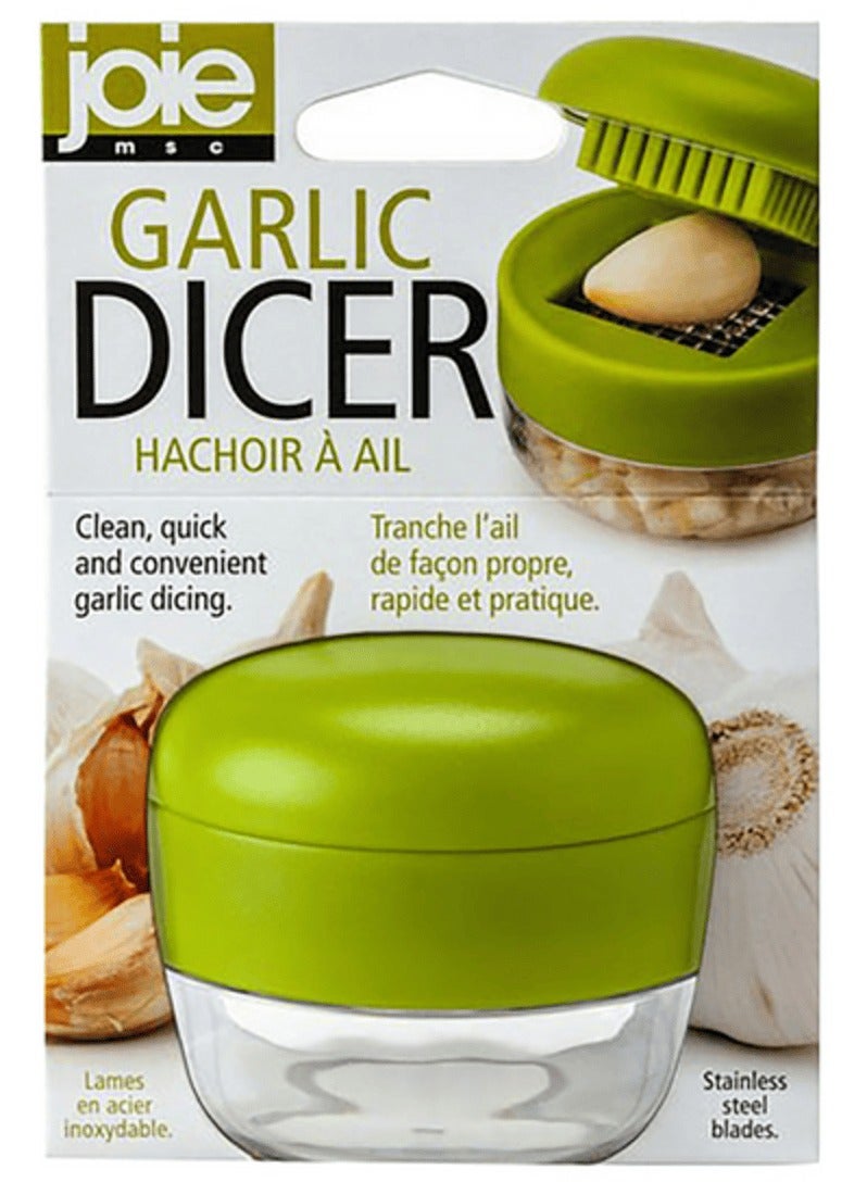 جوا قطاعة ثوم بلاستيكية متينة وخفيفة الوزن وخالية من مادة BPA باللون الأخضر والشفاف