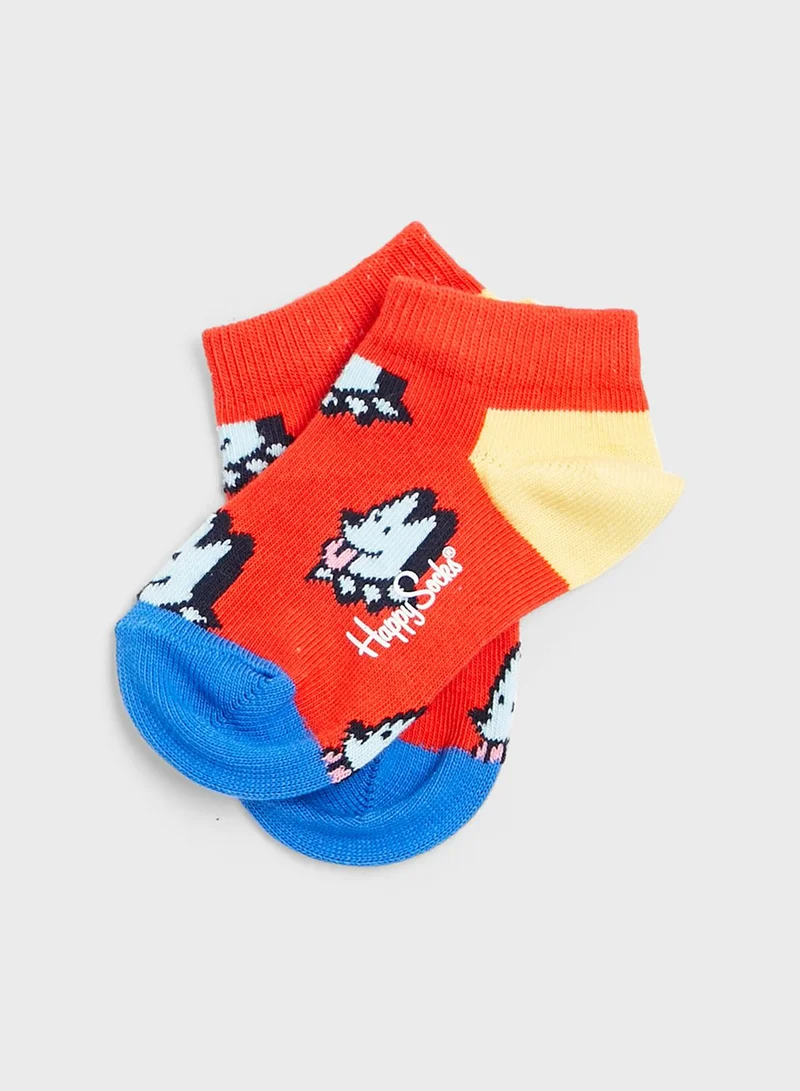 Happy Socks Kids 2 Pack Dog & Bunny Ankle Socks