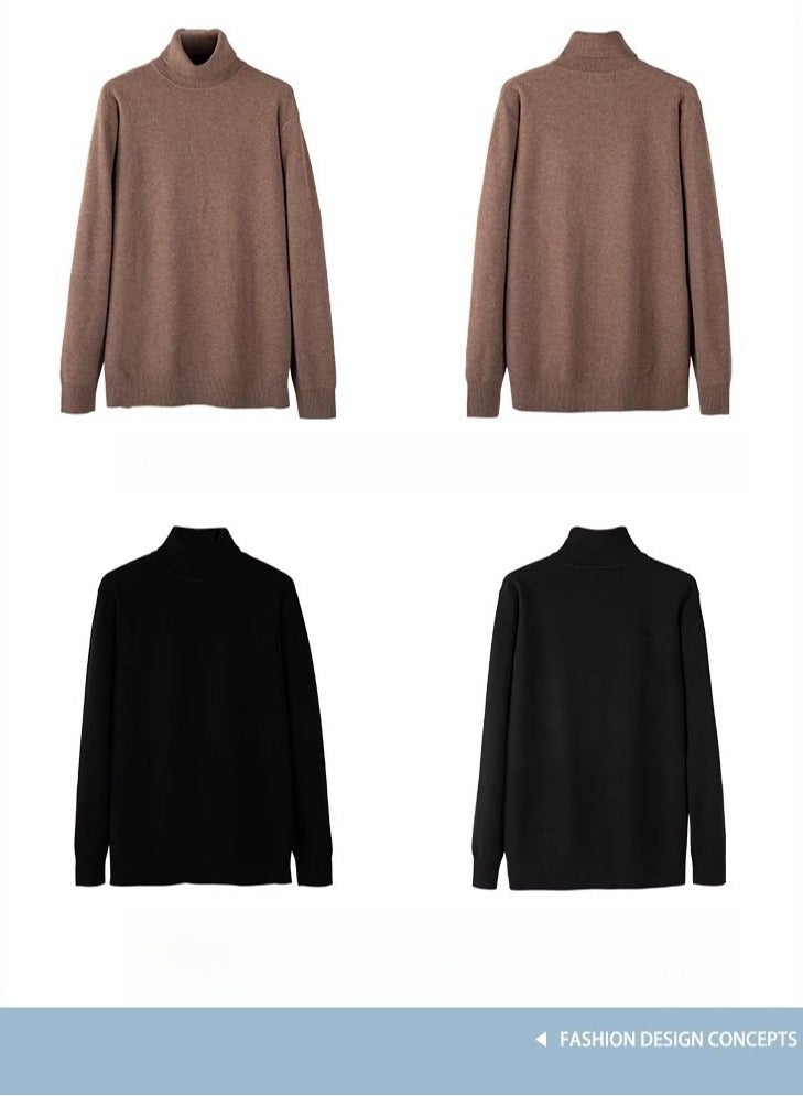 سويت شيرت رجالي ثقيل بنمط الأناناس ذو الرقبة العالية، مقاوم للبرد وسويت شيرت دافئ محبوك - Image 3