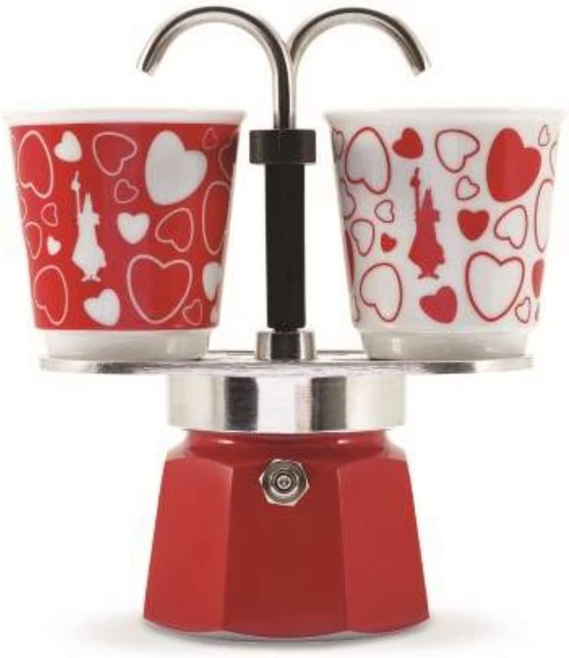 BIALeTTI Mini Express Moka Set With 2 Cups Heart 90ml - Image 1