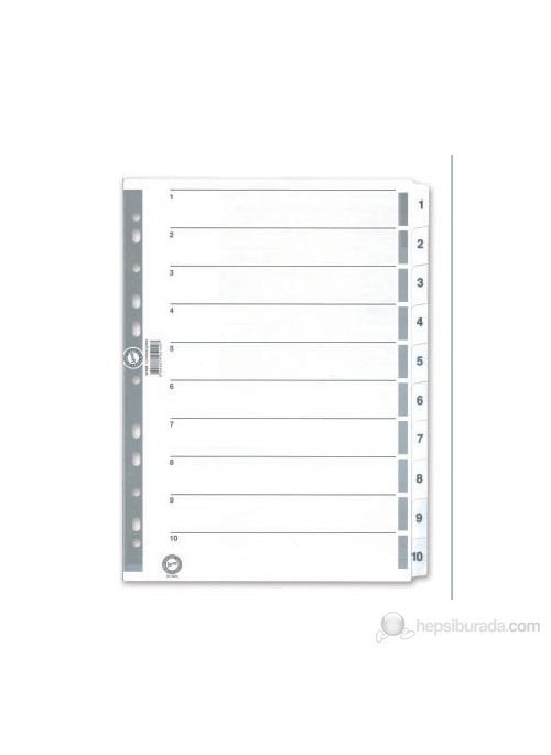 Serve - Bookmark (A4/1-10 Number/Transparent)180Gr/M² Cardboard Sv-5324 - Image 1
