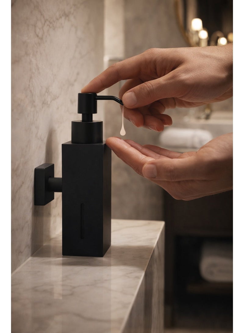 Meikeer Luxury Matte Black Wall-Mounted Soap Dispenser – Modern Hotel Bathroom Accessory - Image 1
